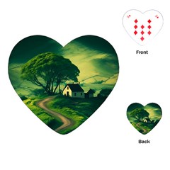 Landscape Scenery Nature Artwork Playing Cards Single Design (heart) by 99art