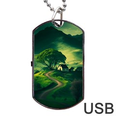 Landscape Scenery Nature Artwork Dog Tag Usb Flash (two Sides) by 99art