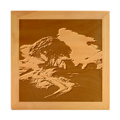 Landscape Scenery Nature Artwork Wood Photo Frame Cube