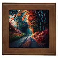 Forest Autumn Fall Painting Framed Tile by 99art