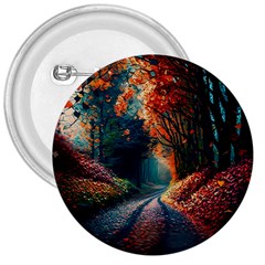 Forest Autumn Fall Painting 3  Buttons by 99art