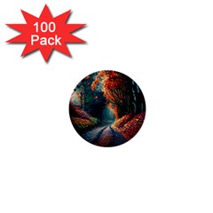 Forest Autumn Fall Painting 1  Mini Buttons (100 Pack)  by 99art