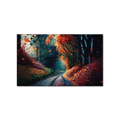 Forest Autumn Fall Painting Sticker Rectangular (100 Pack) by 99art