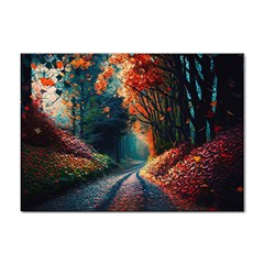 Forest Autumn Fall Painting Sticker A4 (100 Pack) by 99art