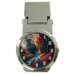 Forest Autumn Fall Painting Money Clip Watches by 99art