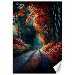 Forest Autumn Fall Painting Canvas 12  X 18  by 99art