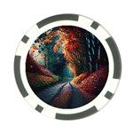 Forest Autumn Fall Painting Poker Chip Card Guard (10 pack) Front