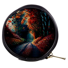 Forest Autumn Fall Painting Mini Makeup Bag by 99art