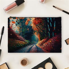 Forest Autumn Fall Painting Cosmetic Bag (large) by 99art