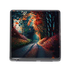 Forest Autumn Fall Painting Memory Card Reader (square 5 Slot) by 99art