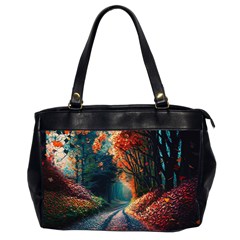 Forest Autumn Fall Painting Oversize Office Handbag (2 Sides) by 99art