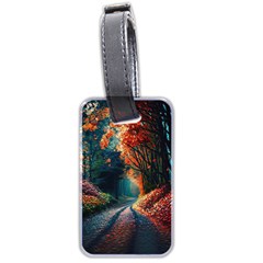 Forest Autumn Fall Painting Luggage Tag (two Sides) by 99art