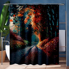 Forest Autumn Fall Painting Shower Curtain 60  X 72  (medium)  by 99art