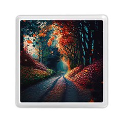 Forest Autumn Fall Painting Memory Card Reader (square) by 99art