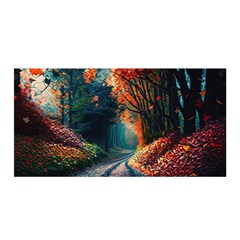 Forest Autumn Fall Painting Satin Wrap 35  X 70  by 99art