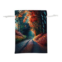 Forest Autumn Fall Painting Lightweight Drawstring Pouch (l) by 99art