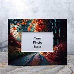 Forest Autumn Fall Painting White Tabletop Photo Frame 4 x6  by 99art