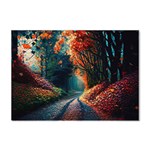 Forest Autumn Fall Painting Crystal Sticker (A4) Front