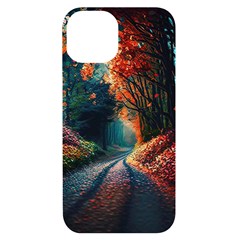 Forest Autumn Fall Painting Iphone 14 Black Uv Print Case by 99art