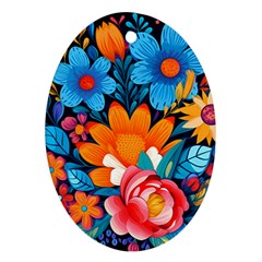 Flowers Bloom Spring Colorful Artwork Decoration Ornament (oval) by 99art