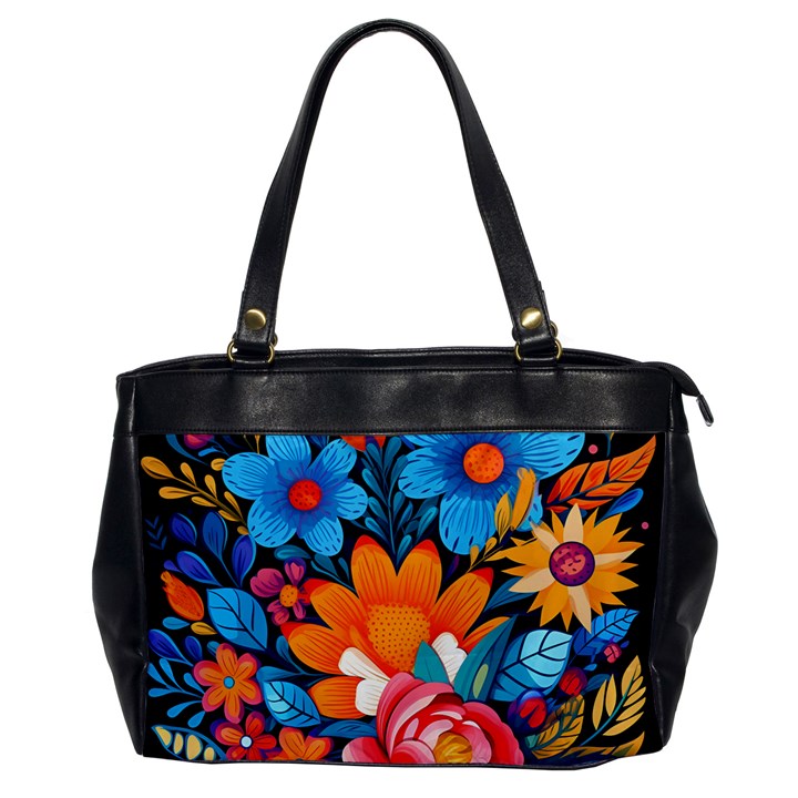 Flowers Bloom Spring Colorful Artwork Decoration Oversize Office Handbag