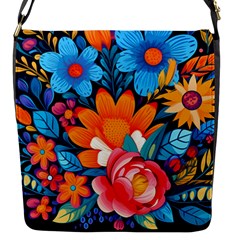 Flowers Bloom Spring Colorful Artwork Decoration Flap Closure Messenger Bag (s) by 99art