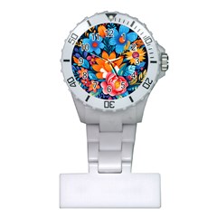 Flowers Bloom Spring Colorful Artwork Decoration Plastic Nurses Watch