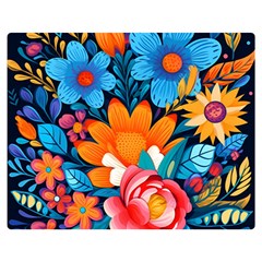 Flowers Bloom Spring Colorful Artwork Decoration Two Sides Premium Plush Fleece Blanket (medium) by 99art