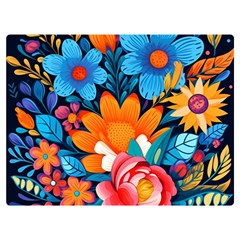 Flowers Bloom Spring Colorful Artwork Decoration Premium Plush Fleece Blanket (extra Small) by 99art