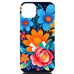 Flowers Bloom Spring Colorful Artwork Decoration iPhone 14 Plus Black UV Print Case Front