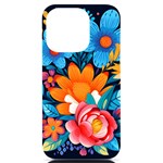 Flowers Bloom Spring Colorful Artwork Decoration iPhone 14 Pro Black UV Print Case Front