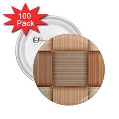 Wooden Wickerwork Texture Square Pattern 2 25  Buttons (100 Pack)  by 99art