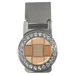 Wooden Wickerwork Texture Square Pattern Money Clips (cz)  by 99art