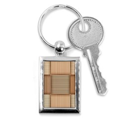 Wooden Wickerwork Texture Square Pattern Key Chain (rectangle) by 99art