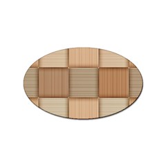 Wooden Wickerwork Texture Square Pattern Sticker (oval) by 99art