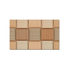 Wooden Wickerwork Texture Square Pattern Sticker Rectangular (100 Pack)