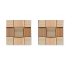 Wooden Wickerwork Texture Square Pattern Cufflinks (square) by 99art