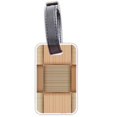 Wooden Wickerwork Texture Square Pattern Luggage Tag (one Side) by 99art