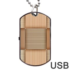 Wooden Wickerwork Texture Square Pattern Dog Tag Usb Flash (one Side)