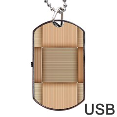 Wooden Wickerwork Texture Square Pattern Dog Tag Usb Flash (two Sides) by 99art