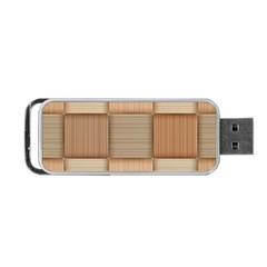 Wooden Wickerwork Texture Square Pattern Portable Usb Flash (one Side) by 99art