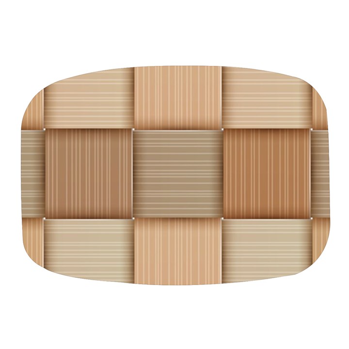 Wooden Wickerwork Texture Square Pattern Mini Square Pill Box