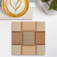 Wooden Wickerwork Texture Square Pattern Uv Print Square Tile Coaster  by 99art