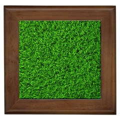 Green Grass Texture Summer Framed Tile by 99art