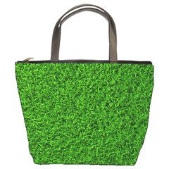 Green Grass Texture Summer Bucket Bag by 99art