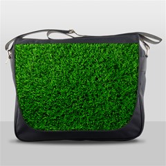 Green Grass Texture Summer Messenger Bag by 99art