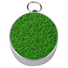 Green Grass Texture Summer Silver Compasses by 99art