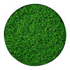 Green Grass Texture Summer Round Glass Fridge Magnet (4 Pack)