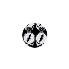 Black And White Deadhead Grateful Dead Steal Your Face Pattern 1  Mini Magnets by 99art