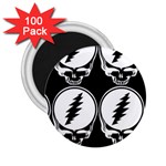 Black And White Deadhead Grateful Dead Steal Your Face Pattern 2.25  Magnets (100 pack)  Front